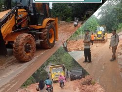 Karena Tinggi Nya Curah Hujan Sehingga Jalan Penghubung Kecamatan Tanah Sepenggal Terputus,Akibat Longsor”