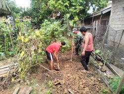 Kegiatan fisik TMMD ke-123 Kodim 0416/Bute.program Hari Ini  rehab RTLH Sekaligus Bikin Saluran BAB Untuk Warga”