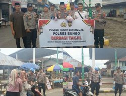 IPTU Muhamad Mustari,SH,”Polsek Tanah Sepenggal Bersama Personil Membagikan Takjil ke Warga