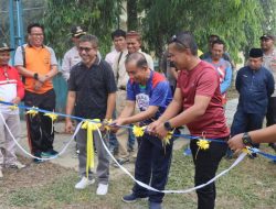 Polres Bungo bersama kadis Dispora Meresmikan Sumur Bor Dan kerja Bakti