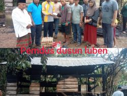 Pemdus dan BPD Dusun lubuk Benteng kecamatan Batin III Serah Bantuan Dengan Korban Kebakaran