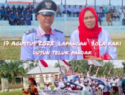Erpuadan, Rio Dusun Teluk Pandak, Pimpin Upacara HUT RI ke-80 dan Ajak Warga Kibarkan Merah Putih