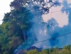 Breaking news…!!! Rumah Dinas Camat Tanah Sepenggal Terbakar, Penyebab Masih Diselidi