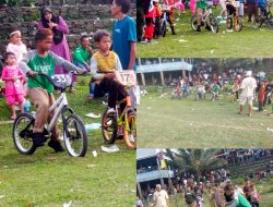 Balap Sepeda Anak-Anak Meriahkan Idul Fitri di Dusun Teluk Pandak, Bungo/Jambi”