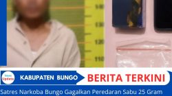 Satres Narkoba Bungo Gagalkan Peredaran Sabu 25 Gram , Pelaku dan Motor Diamankan