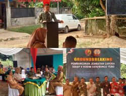 Kodim 0416/Bungo Tebo (Bute) Bersama Bupati Bungo Meletakan Batu Pertama Untuk pembangunan Jembatan Garuda Tahap V 