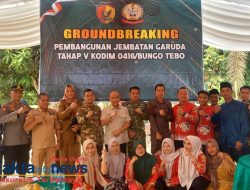 DPRD Bungo dan Kodim 0416/Bute Bupati Bungo Meletakan Batu Pertama Untuk pembangunan Jembatan Garuda Tahap V Di Dusun Babeko”