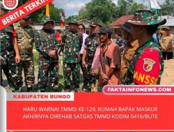 Haru Warnai TMMD Ke-129, Rumah Bapak Maskur Akhirnya Direhab Satgas TMMD Kodim 0416/Bute