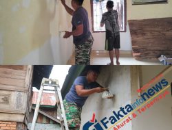 Personel Satgas TMMD Ke 129 Kodim 0416/Bute,Bersama Warga Setempat Rehab Mushola Al-Hikmah, 