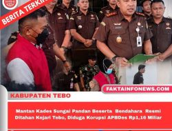 Mantan Kades Sungai Pandan Beserta Bendahara Resmi Ditahan Kejari Tebo, Diduga Korupsi APBDes Rp1,16 Miliar