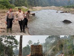 Tim Polres Bungo Menertipkan PETI di Aliran Sungai Batang Tebo  Asbuk dan Tangki Minyak Di Musnahkan”