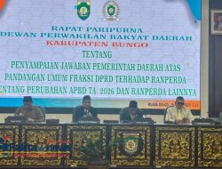 Pandangan 8 Fraksi, Wabup Bungo Bahas Perubahan APBD Tahun 2026